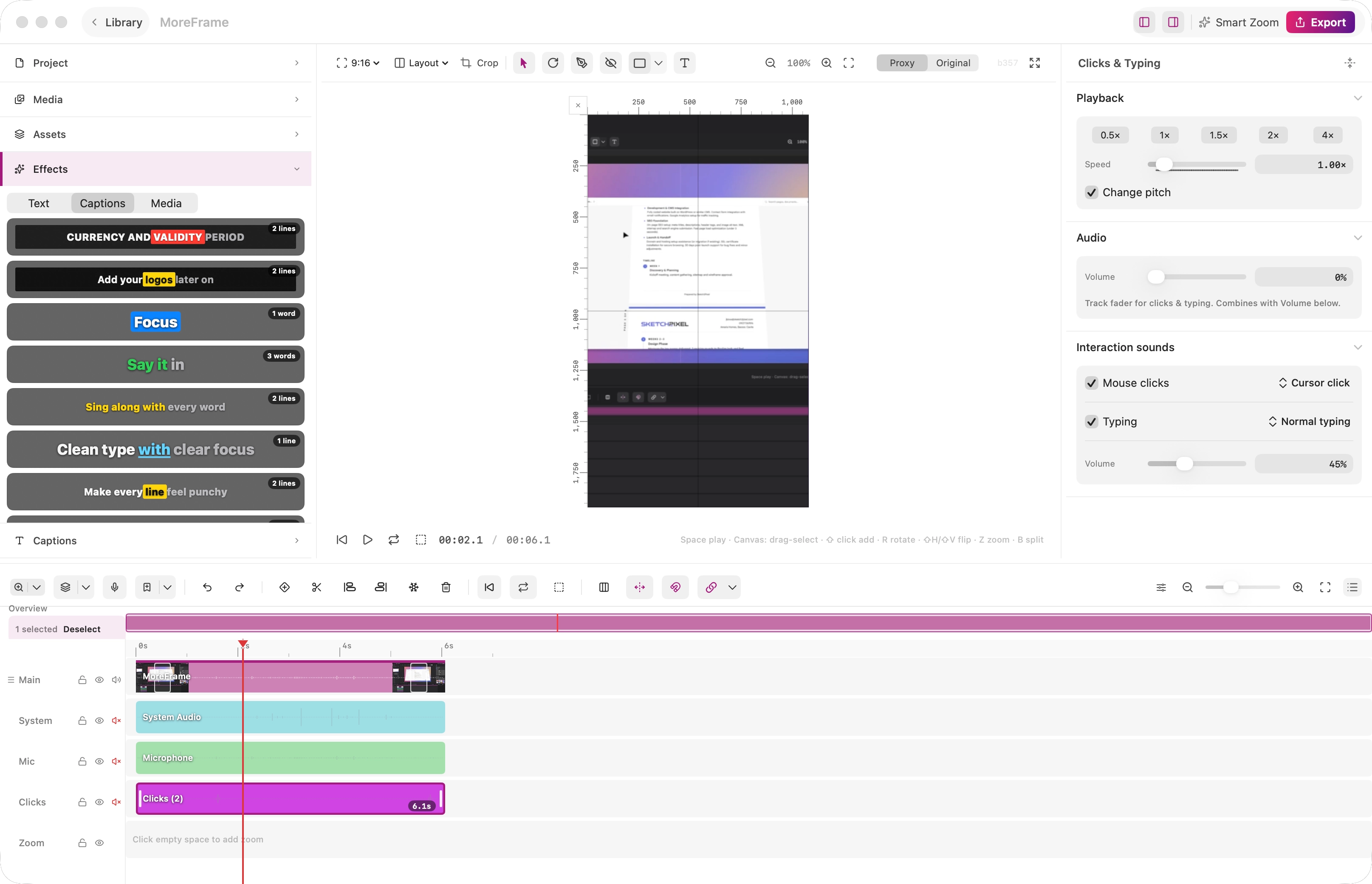 A screen layer with 3D tilt