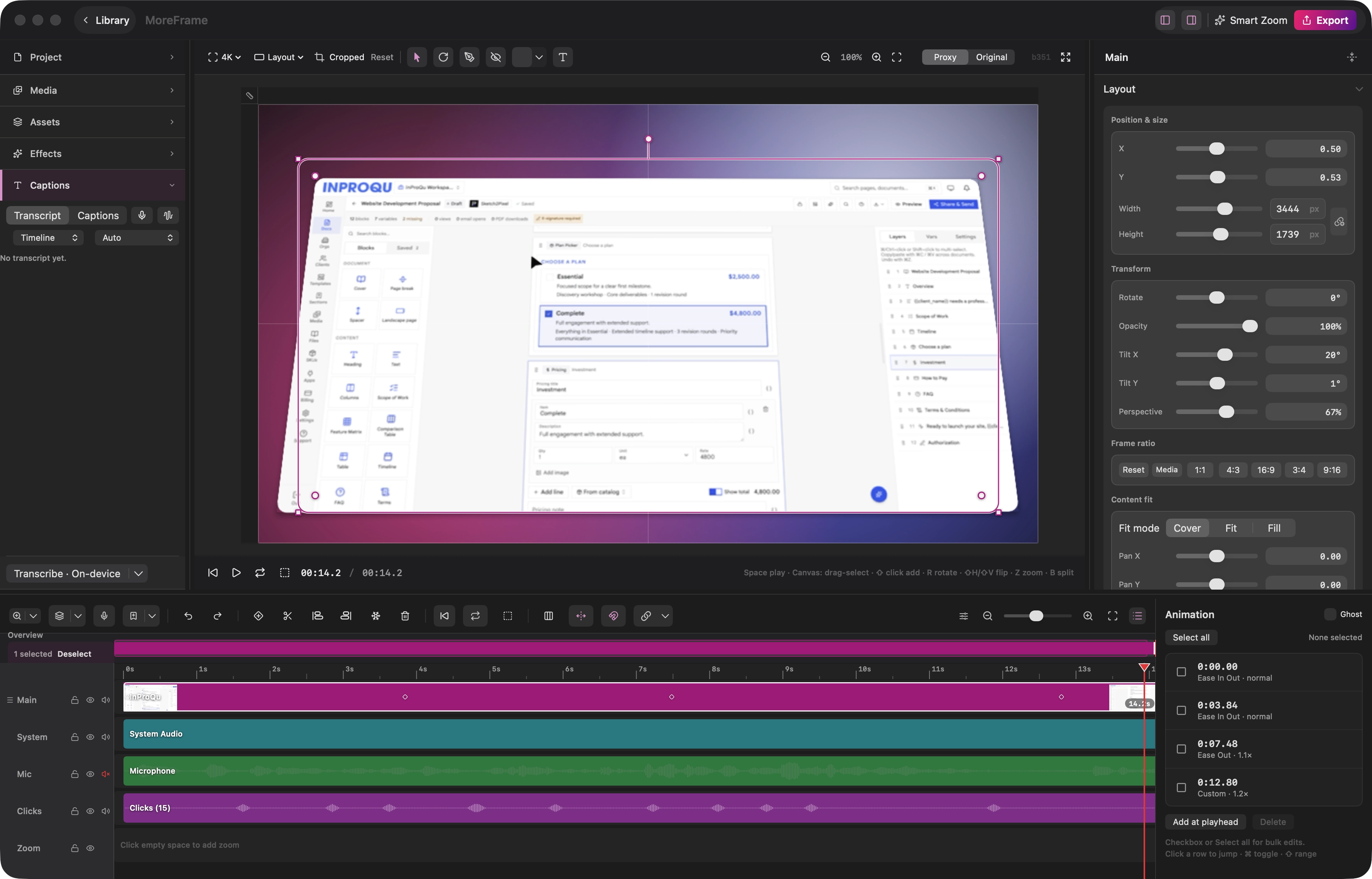 A tilted recording