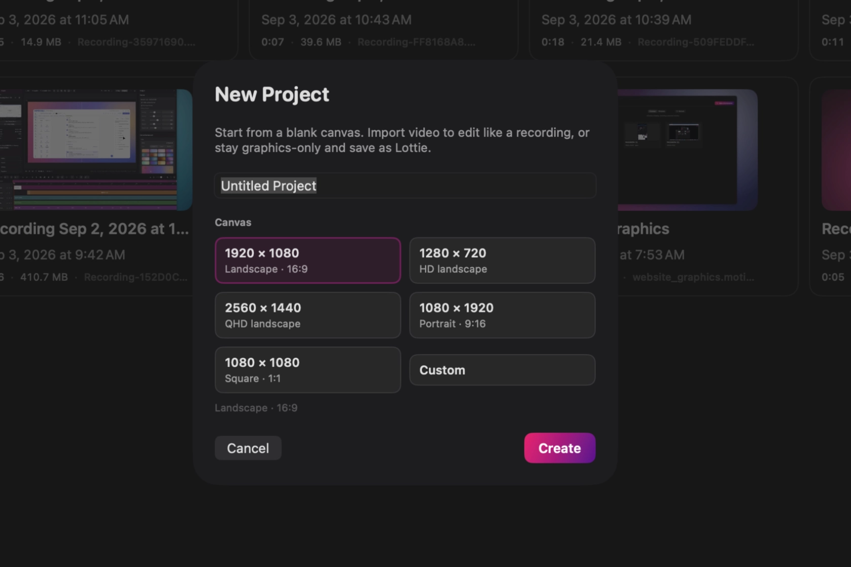 Editor with a named project